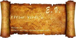 Effler Virág névjegykártya
